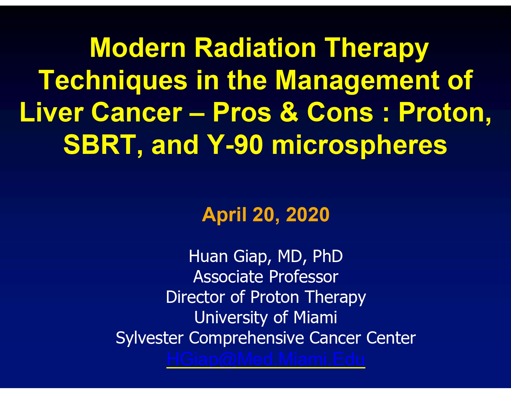 Modern Radiation Therapy Techniques in the Management of Liver Cancer – Pros & Cons : Proton, SBRT, and Y-90 microspheres